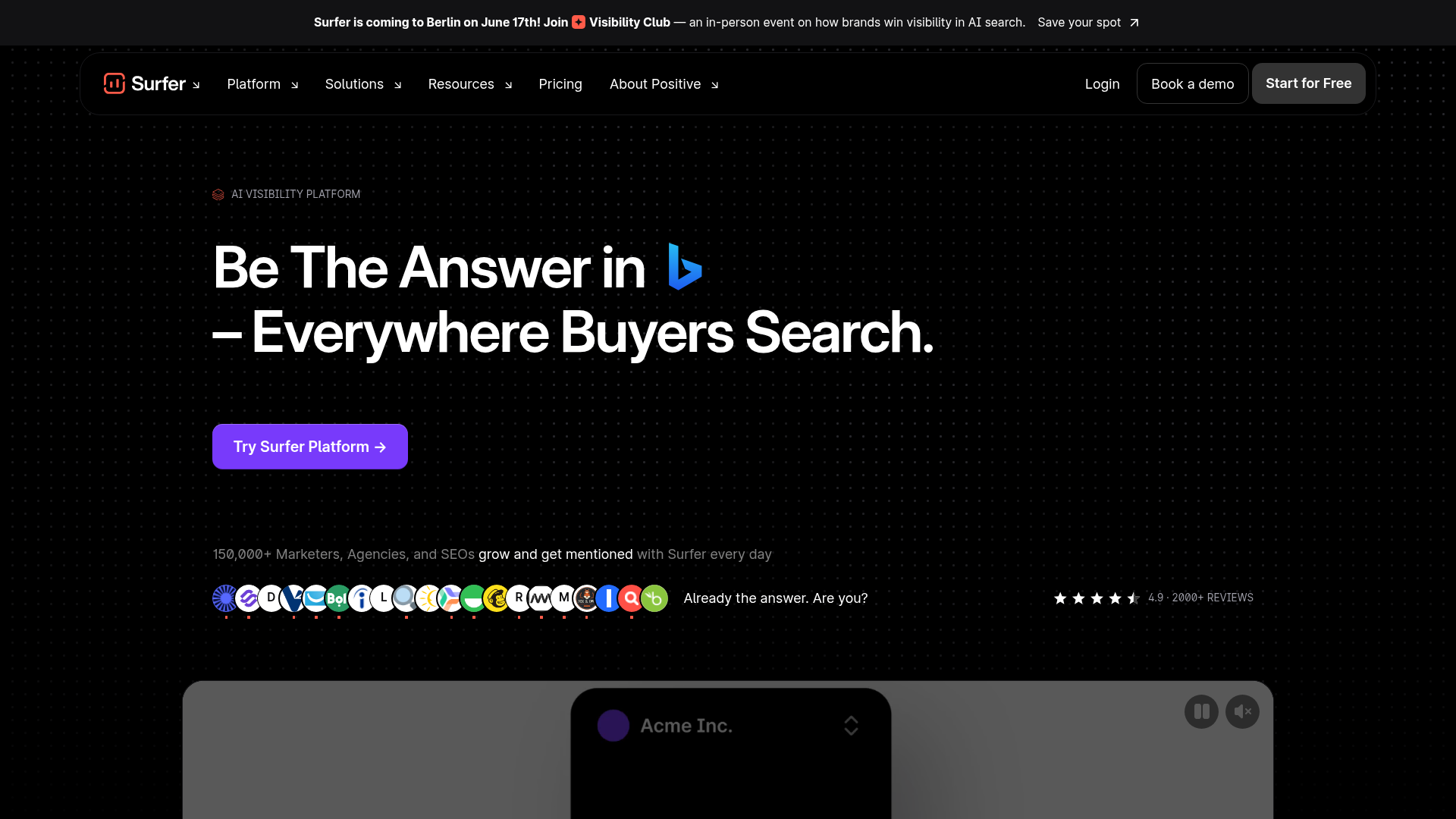 2. Surfer SEO Homepage