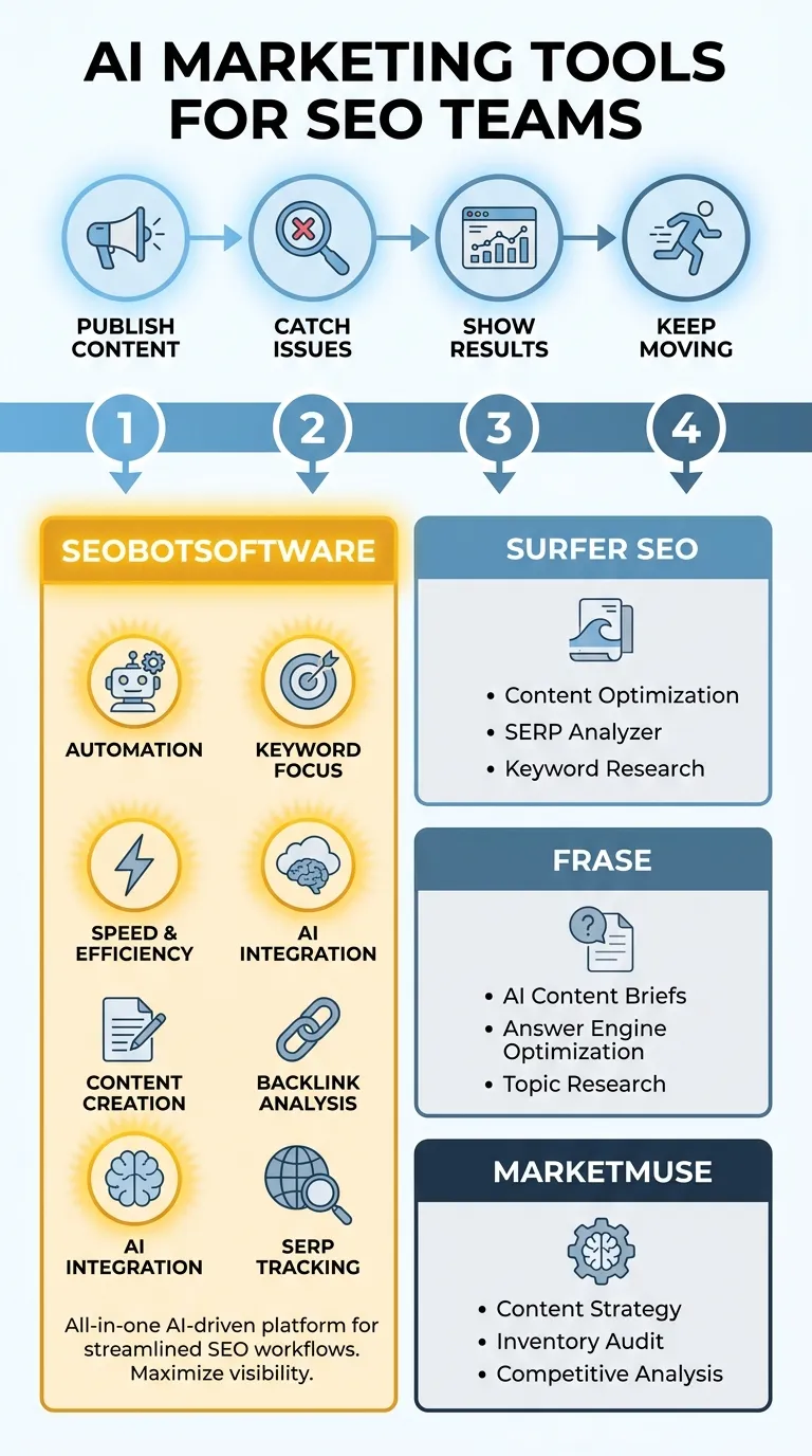 AI SEO workflow comparison infographic