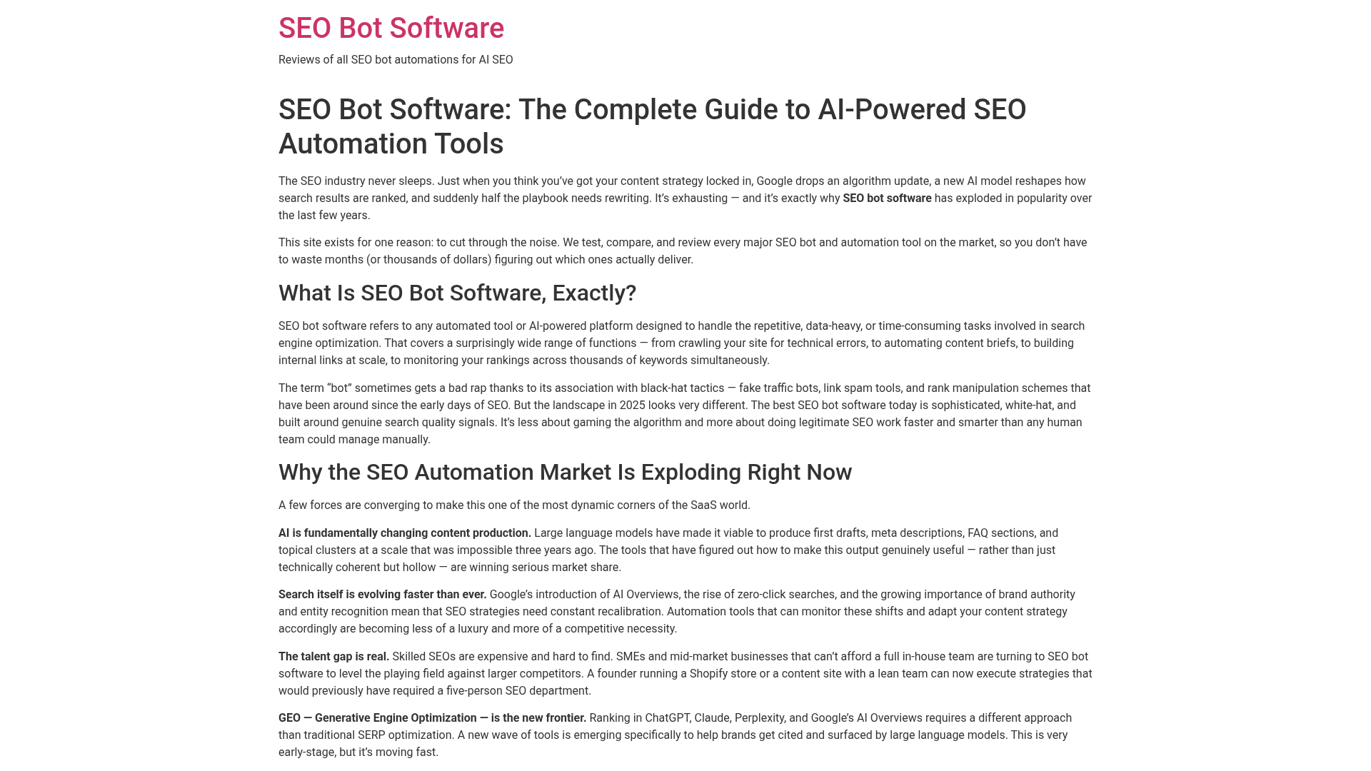 1. Seobotsoftware Homepage