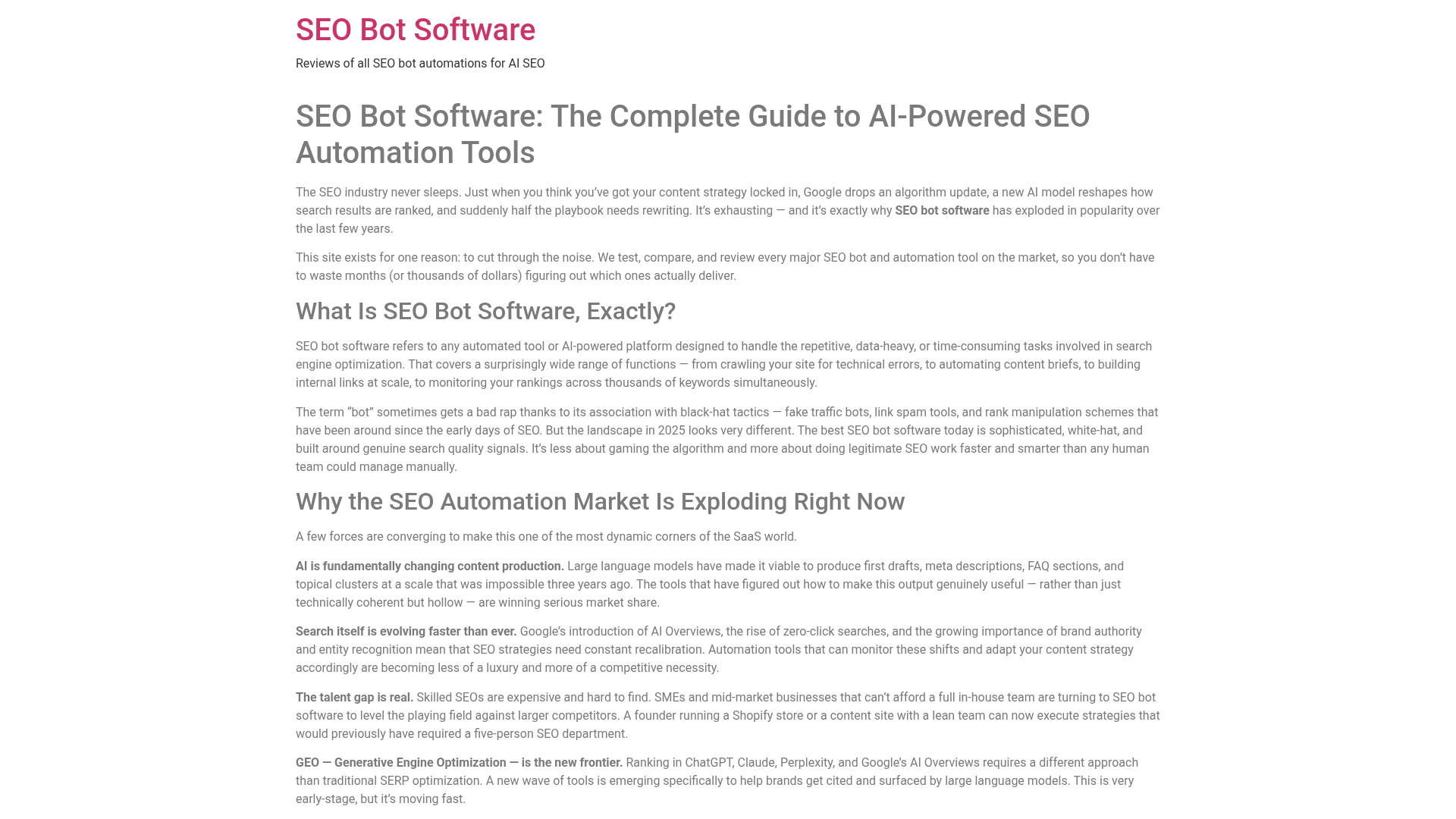 1. Seobotsoftware Homepage