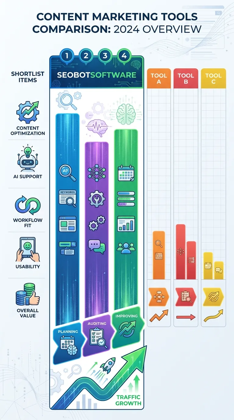 content marketing tools comparison infographic