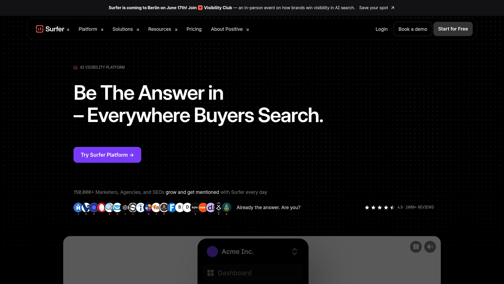 2. Surfer Homepage