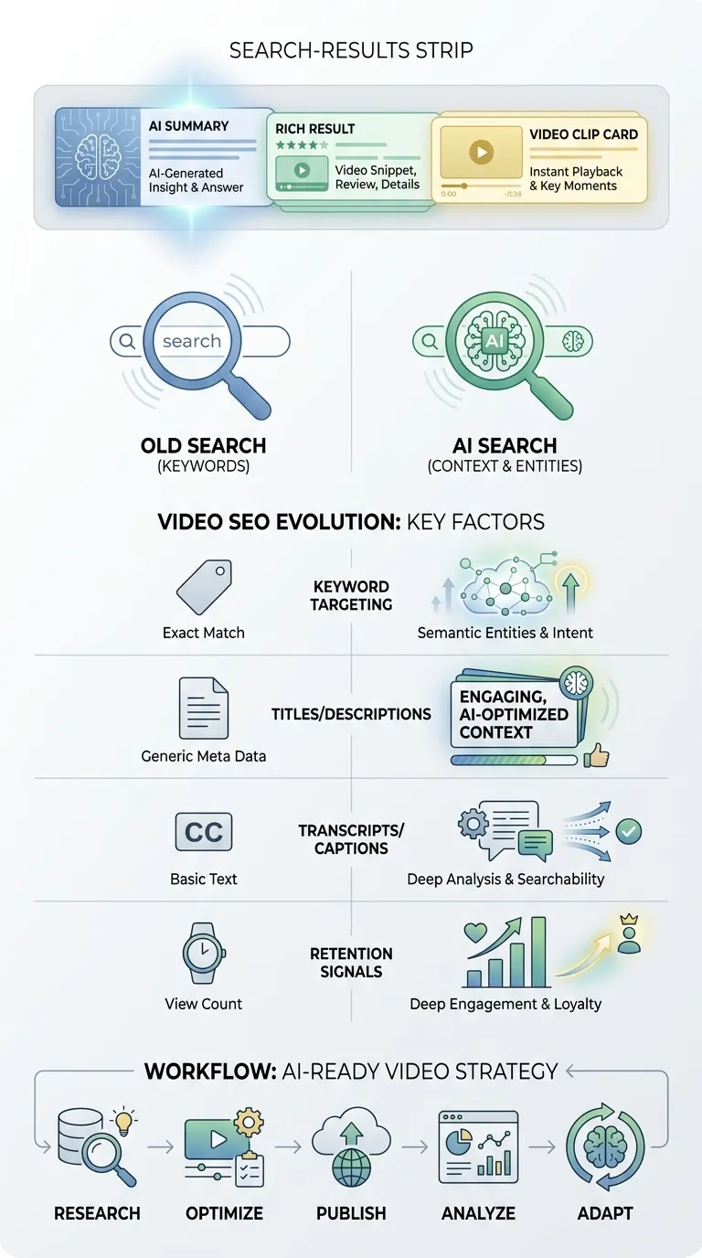 video SEO workflow infographic