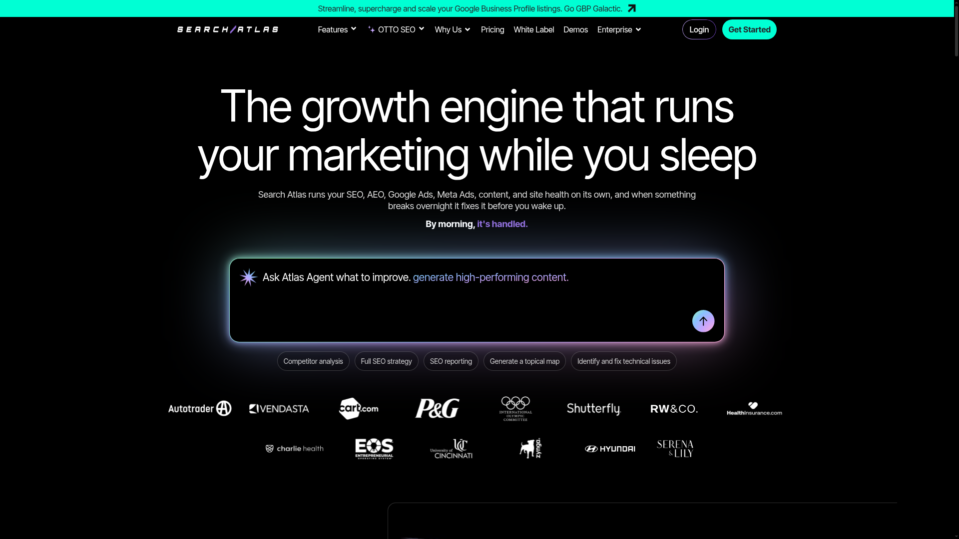 3. Search Atlas Homepage