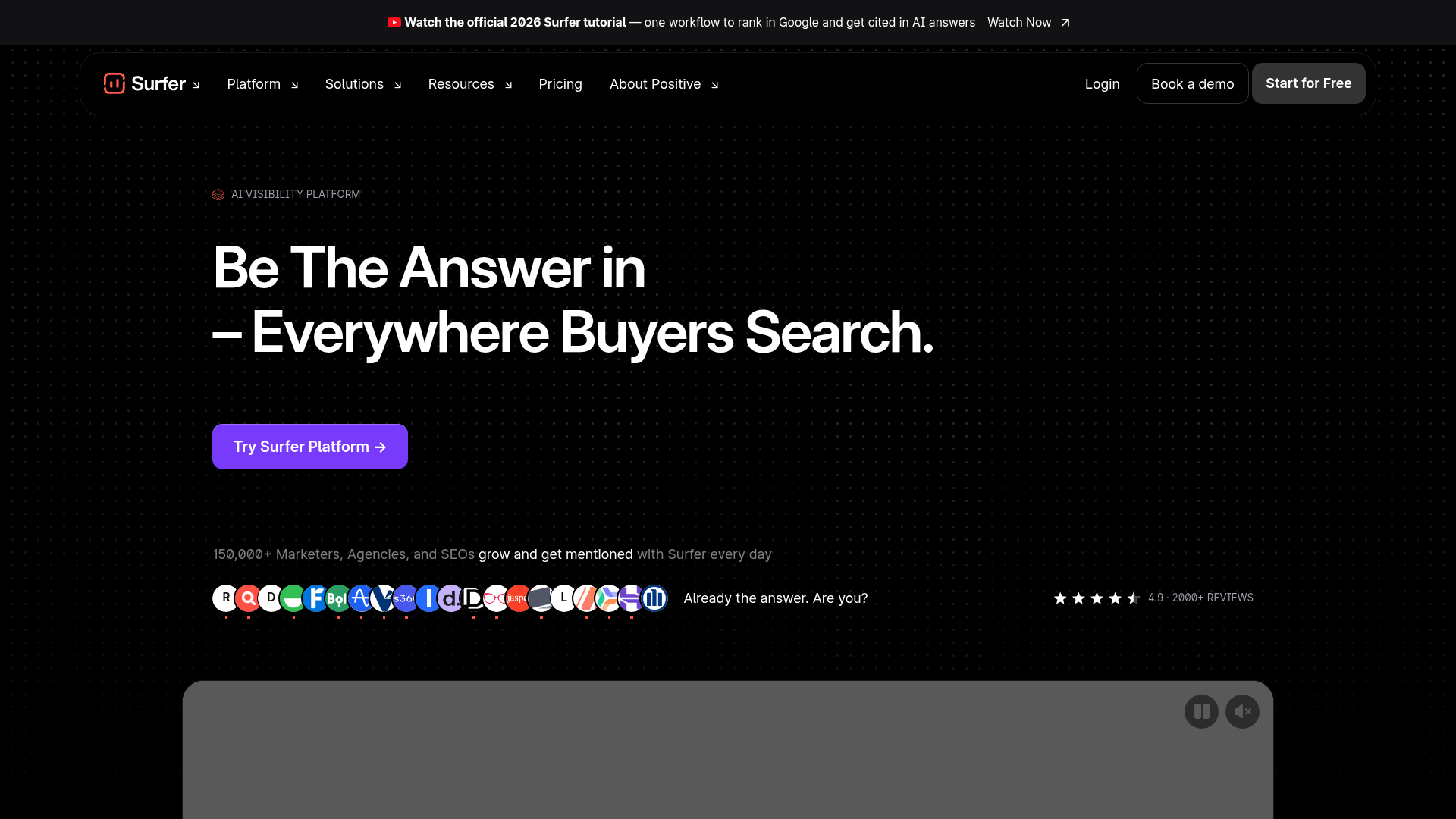 4. Surfer SEO Homepage