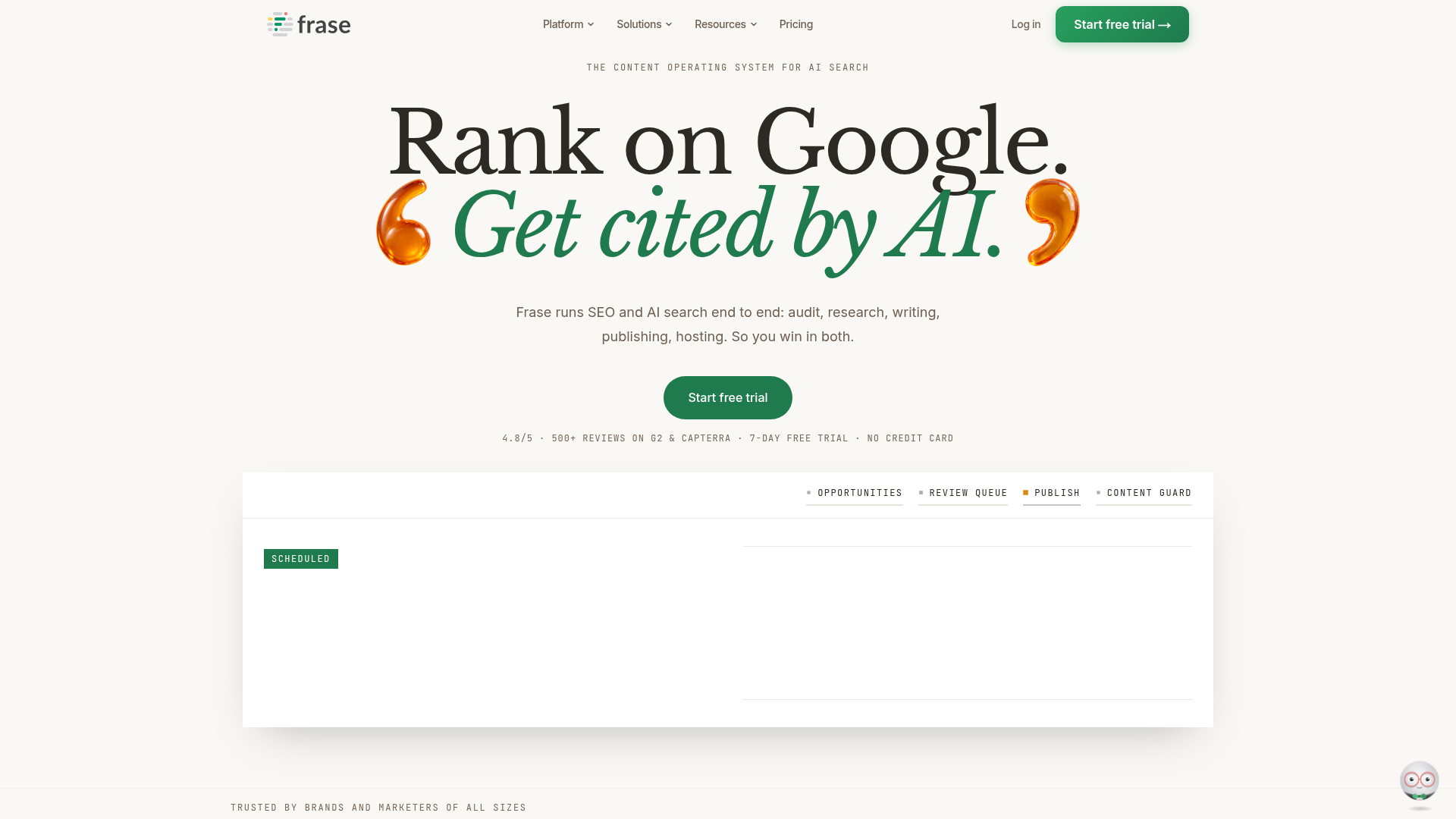 3. Frase Homepage