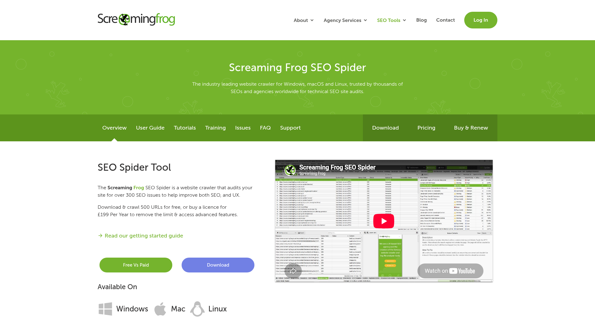 1. Screaming Frog SEO Spider Homepage