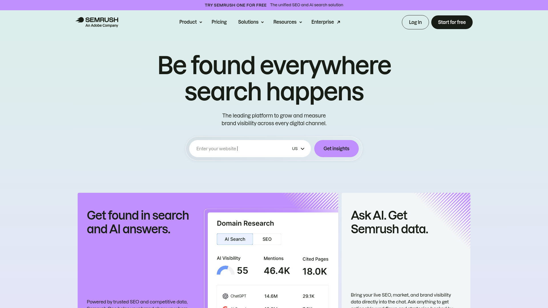 Semrush Homepage
