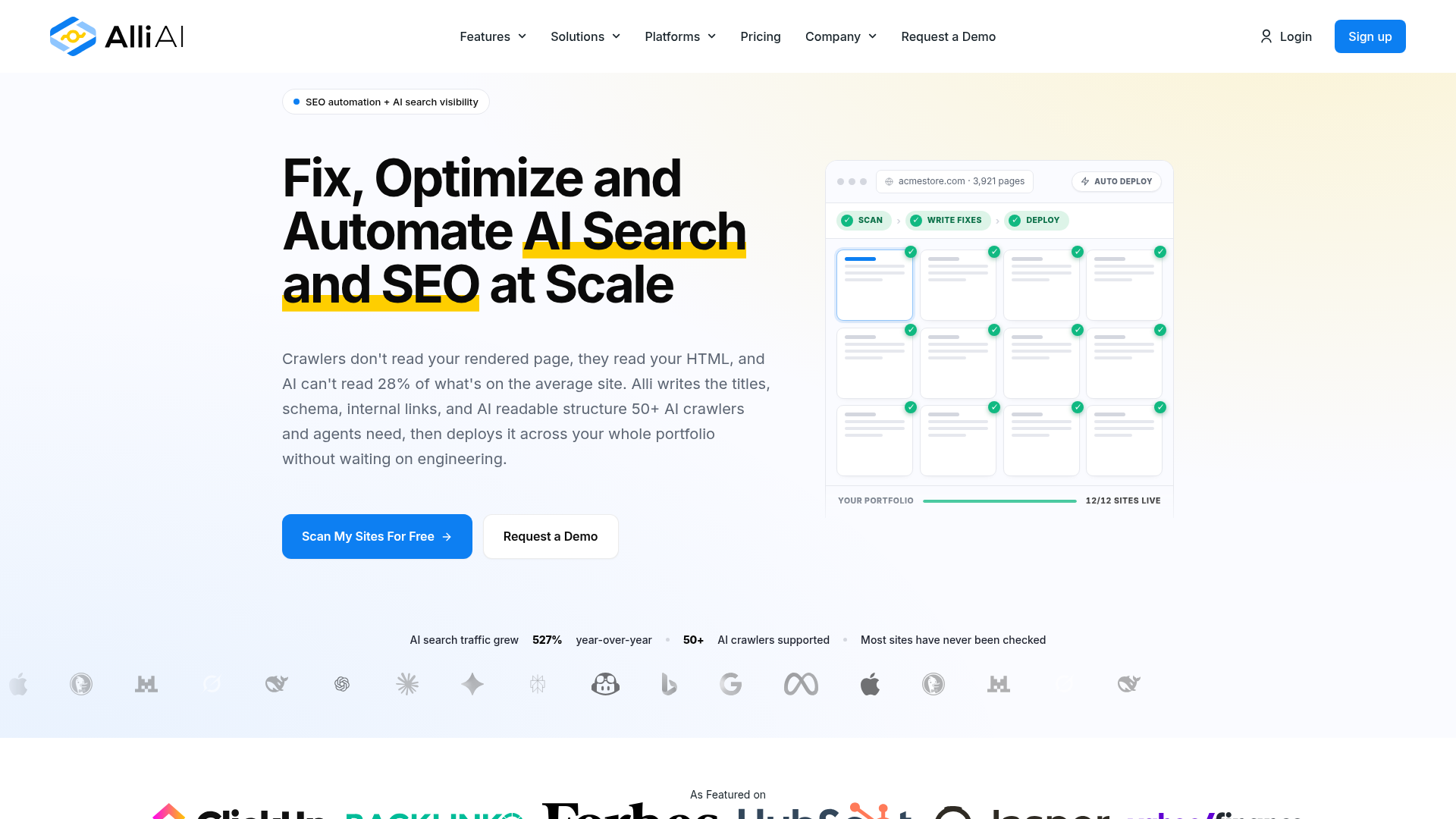 Alli AI Homepage