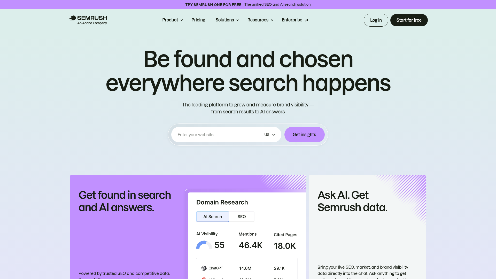 Semrush Homepage