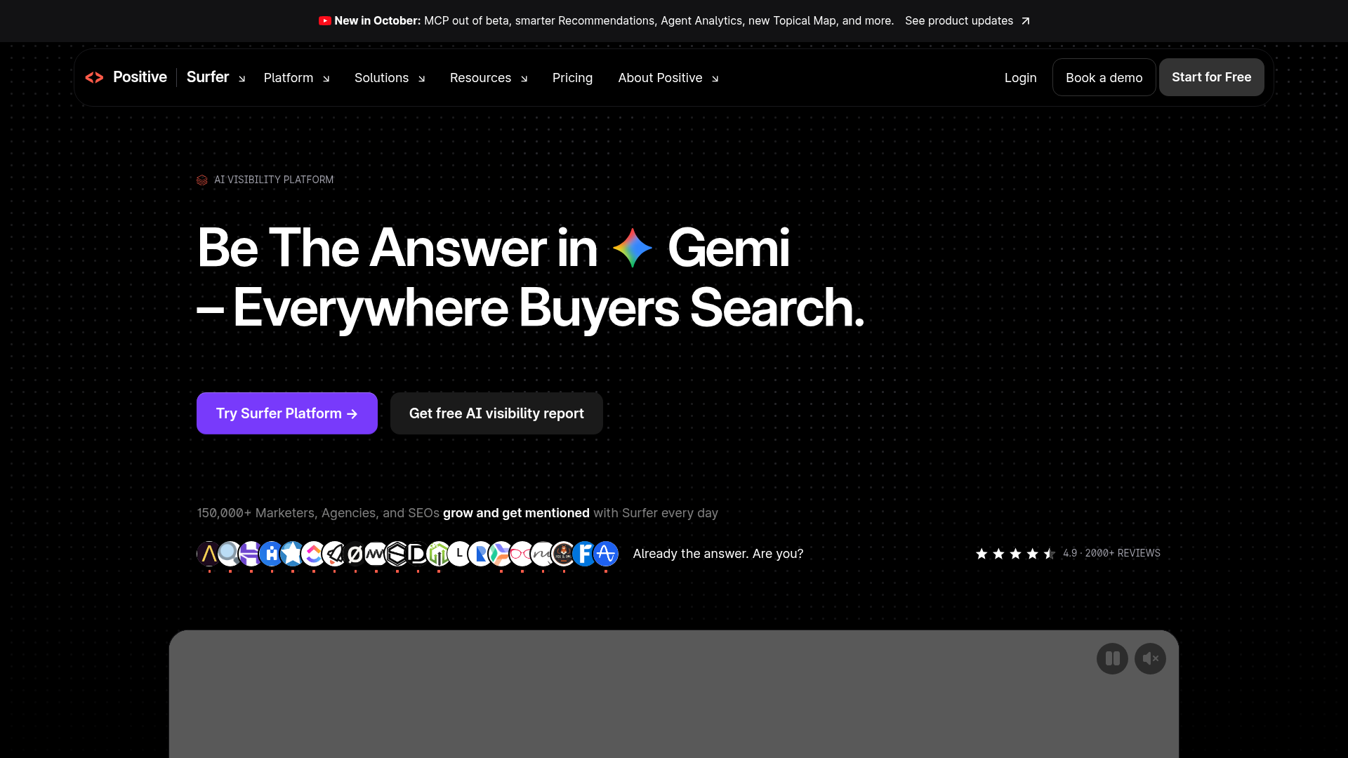 Surfer SEO Homepage